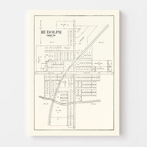 Vintage Map of Rudolph Township, Wood County, Ohio 1912