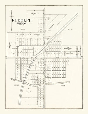 Vintage Map of Rudolph Township, Wood County, Ohio 1912