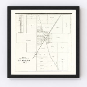 Vintage Map of Haskins, Ohio 1912