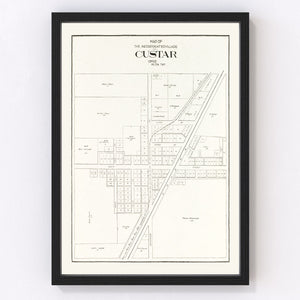 Vintage Map of Custar, Ohio 1912
