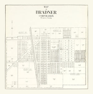 Vintage Map of Bradner, Ohio 1912