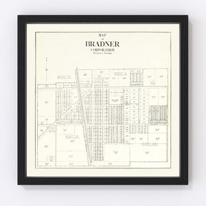 Vintage Map of Bradner, Ohio 1912