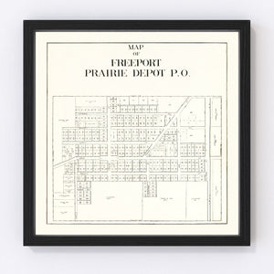 Vintage Map of Freeport, Ohio 1912