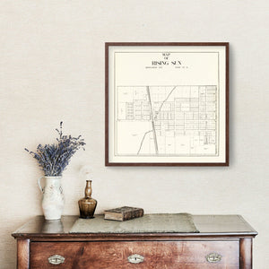 Vintage Map of Rising Sun, Ohio 1912