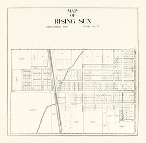 Vintage Map of Rising Sun, Ohio 1912