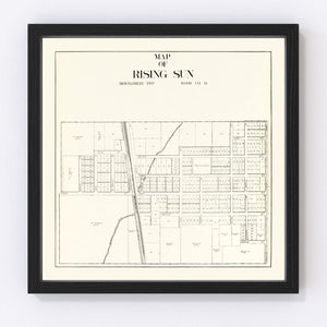 Vintage Map of Rising Sun, Ohio 1912
