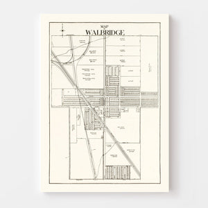 Vintage Map of Walbridge, Ohio 1912