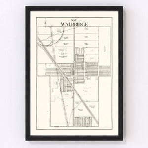 Vintage Map of Walbridge, Ohio 1912