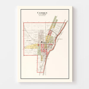 Vintage Map of Camden, Ohio 1912