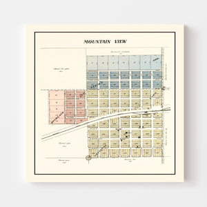 Vintage Map of Mountain View, Oklahoma 1913