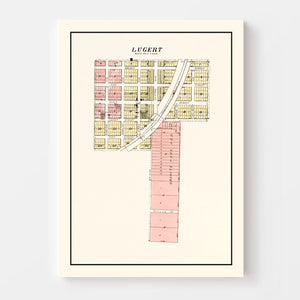 Vintage Map of Lugert, Oklahoma 1913