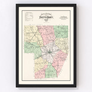 Vintage Map of Fayette County, Ohio 1913