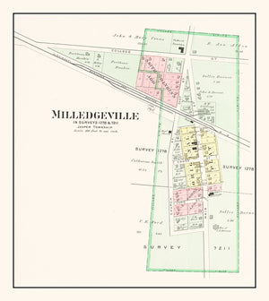 Vintage Map of Milledgeville, Ohio 1913