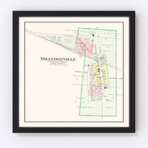 Vintage Map of Milledgeville, Ohio 1913