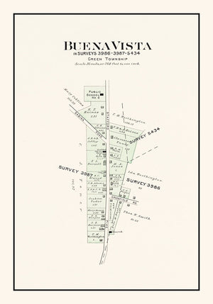Vintage Map of Buena Vista, Ohio 1913
