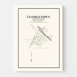Vintage Map of Georgetown, Ohio 1913