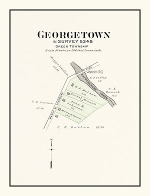 Vintage Map of Georgetown, Ohio 1913