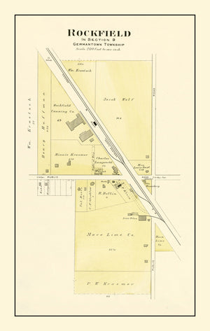 Vintage Map of Rockfield, Wisconsin 1915