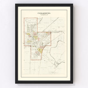 Vintage Map of Cedarburg, Wisconsin 1915
