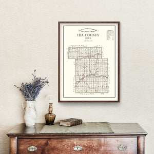 Vintage Map of Ida County, Iowa 1920