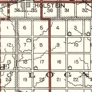 Vintage Map of Ida County, Iowa 1920