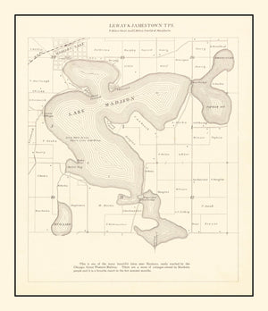 Vintage Lake Madison, MN Map 1921