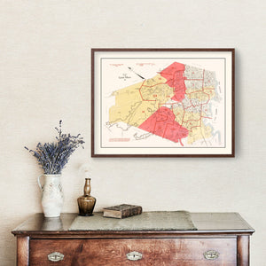 Vintage Map of Lynn, Massachusetts 1924