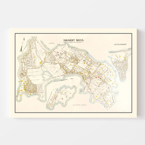 Vintage Map of Nahant, Massachusetts 1924