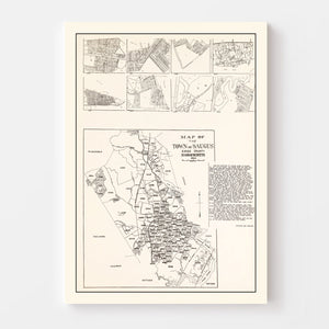 Vintage Map of Saugus, Massachusetts 1924