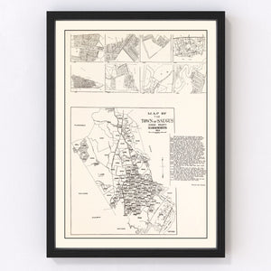 Vintage Map of Saugus, Massachusetts 1924