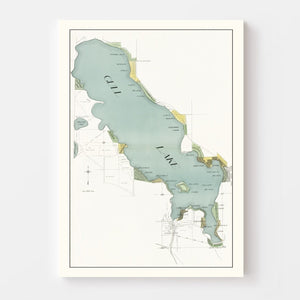 Vintage Gull Lake, MI Map 1928