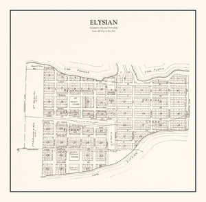 Vintage Map of Elysian, Minnesota 1928