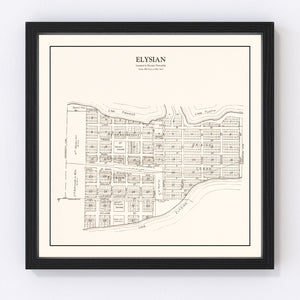 Vintage Map of Elysian, Minnesota 1928
