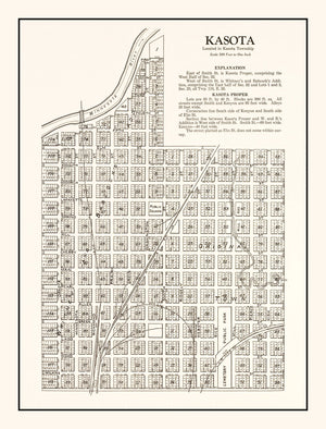 Vintage Map of Kasota, Minnesota 1928