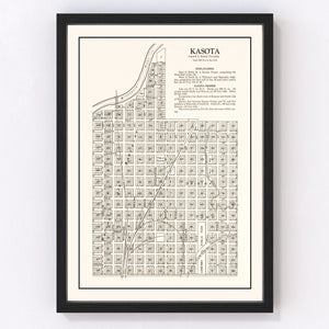 Vintage Map of Kasota, Minnesota 1928