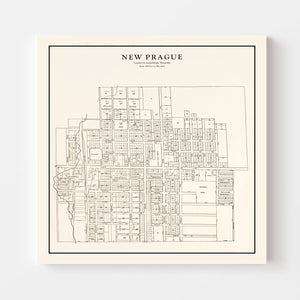 Vintage Map of New Prague, Minnesota 1928