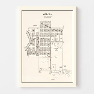 Vintage Map of Ottawa, Minnesota 1928