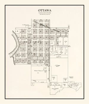 Vintage Map of Ottawa, Minnesota 1928