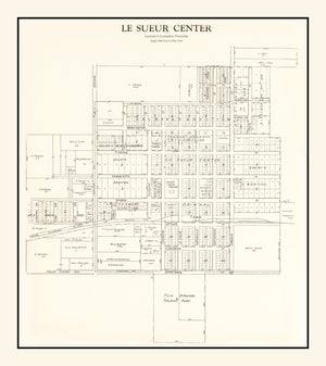 Vintage Map of Le Sueur Center, Minnesota 1928