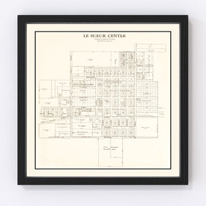 Vintage Map of Le Sueur Center, Minnesota 1928