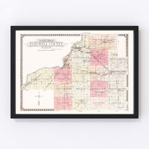 Vintage Map of Tazewell County, Illinois 1929