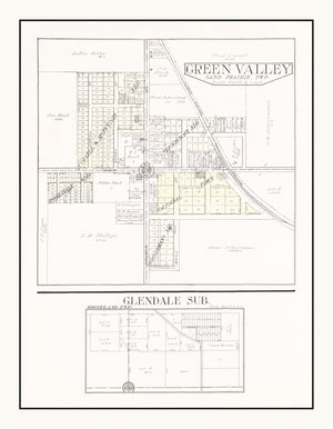 Vintage Map of Green Valley, Illinois 1929