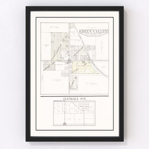 Vintage Map of Green Valley, Illinois 1929