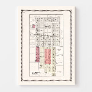 Vintage Map of Tremont, Illinois 1929