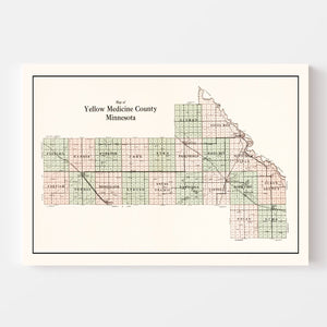 Vintage Map of Yellow Medicine County, Minnesota 1929