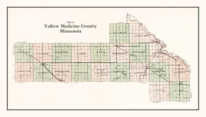 Vintage Map of Yellow Medicine County, Minnesota 1929