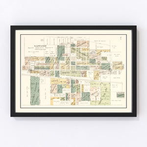 Vintage Map of Nappanee, Indiana 1929