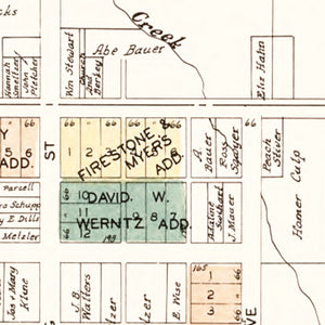 Vintage Map of Wakarusa, Indiana 1929
