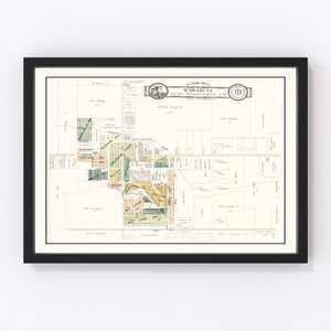 Vintage Map of Wakarusa, Indiana 1929