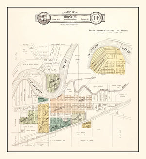 Vintage Map of Bristol, Indiana 1929